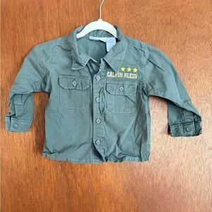 Calvin Klein Kids Olive Button-Up Shirt
